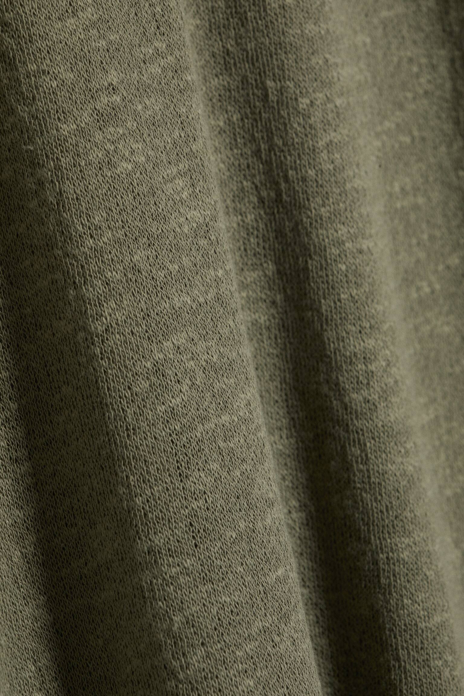 Прозрачна плетена макси пола от памук - Приглушено Хаки/Бяло/Черно - 5