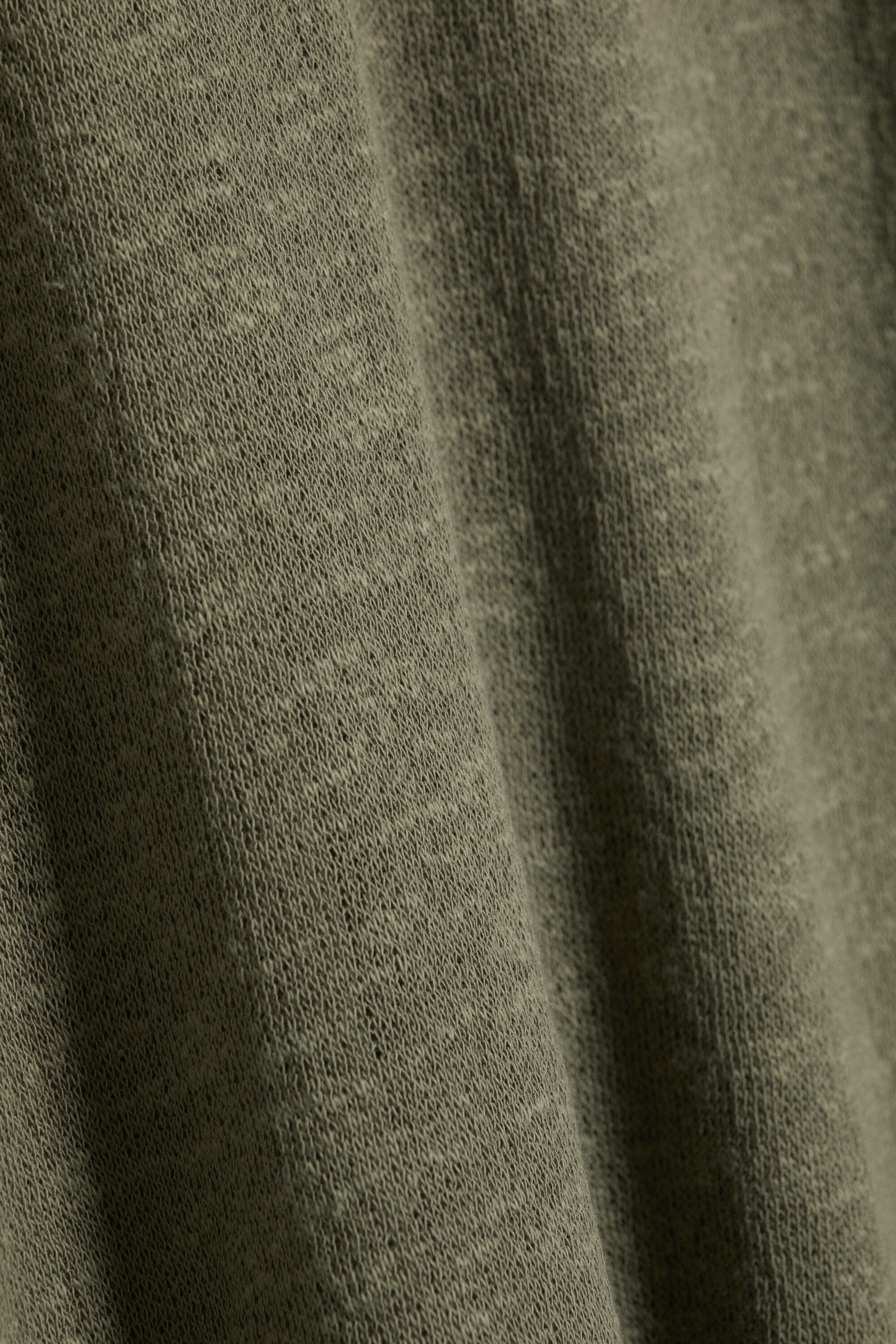 Dusty Khaki Green - Sheer Cotton Knit Maxi Skirt - 3