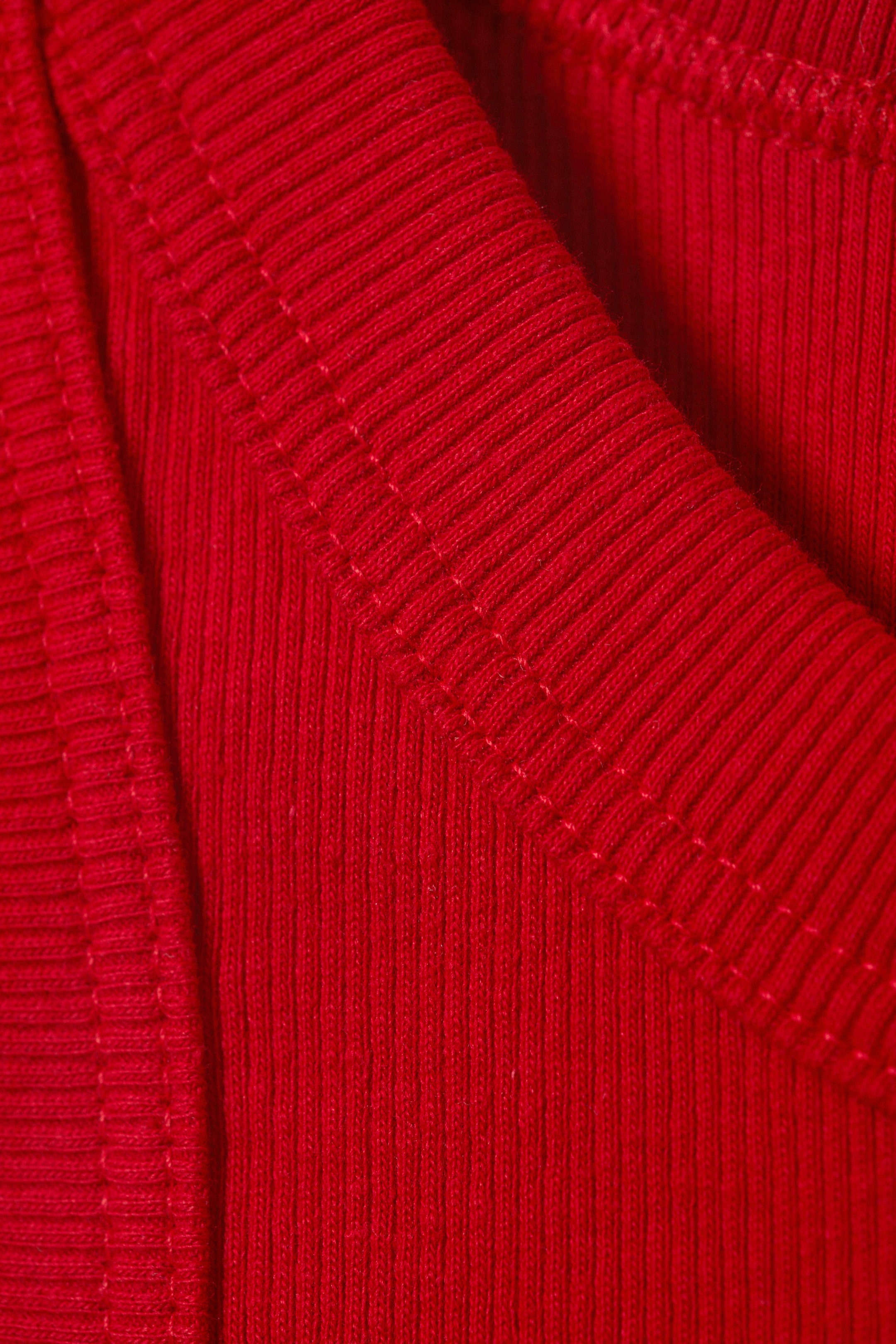 Rood - Aansluitende geribbelde tanktop - 1