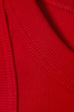 Rood - Aansluitende geribbelde tanktop - 1