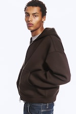 Dark Brown - Simon Scuba Zip Hoodie - 3