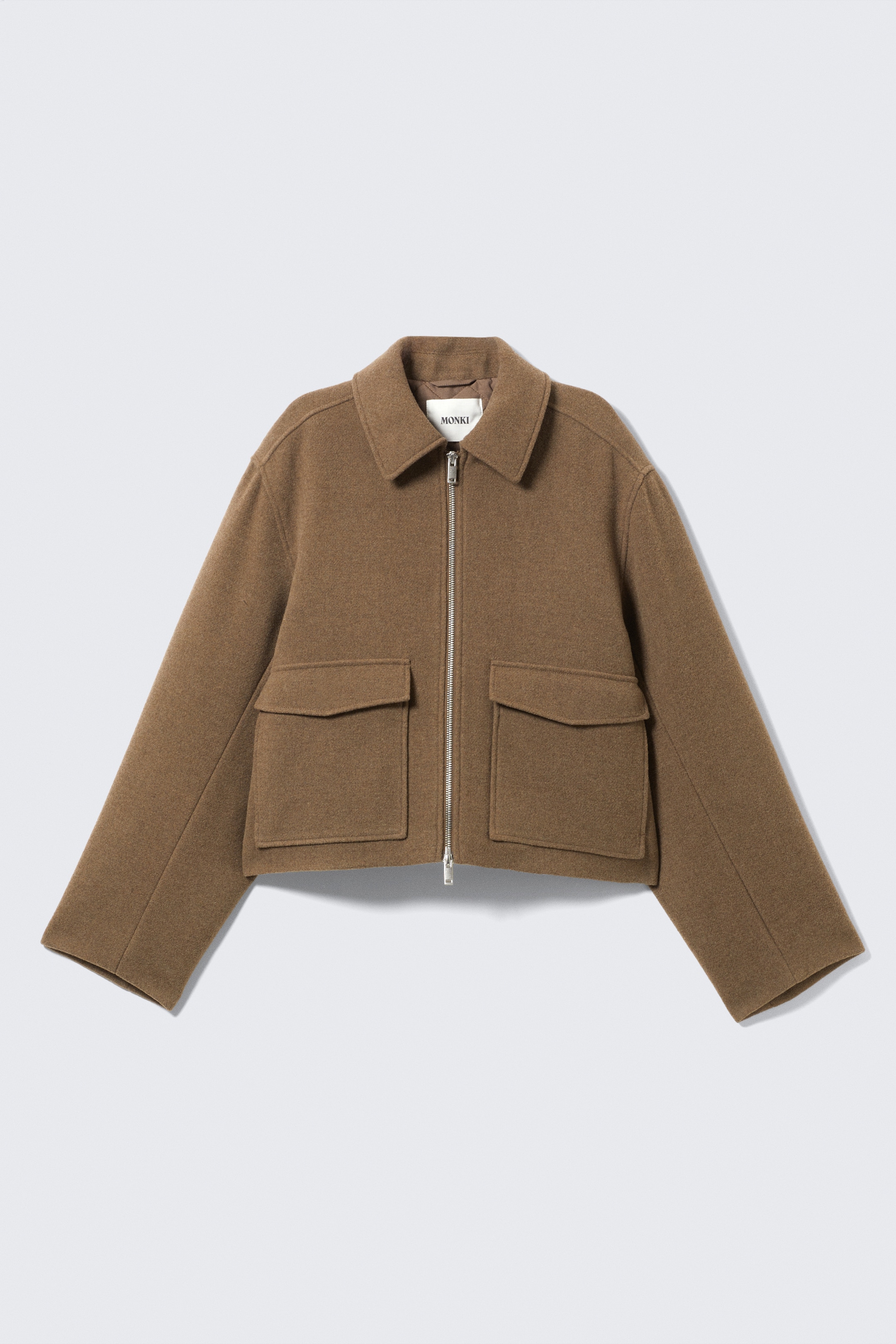 Ingrandisci l'immagine: Cropped Boxy Zip Jacket - Soft Brown - DONNA | H&M CH 5