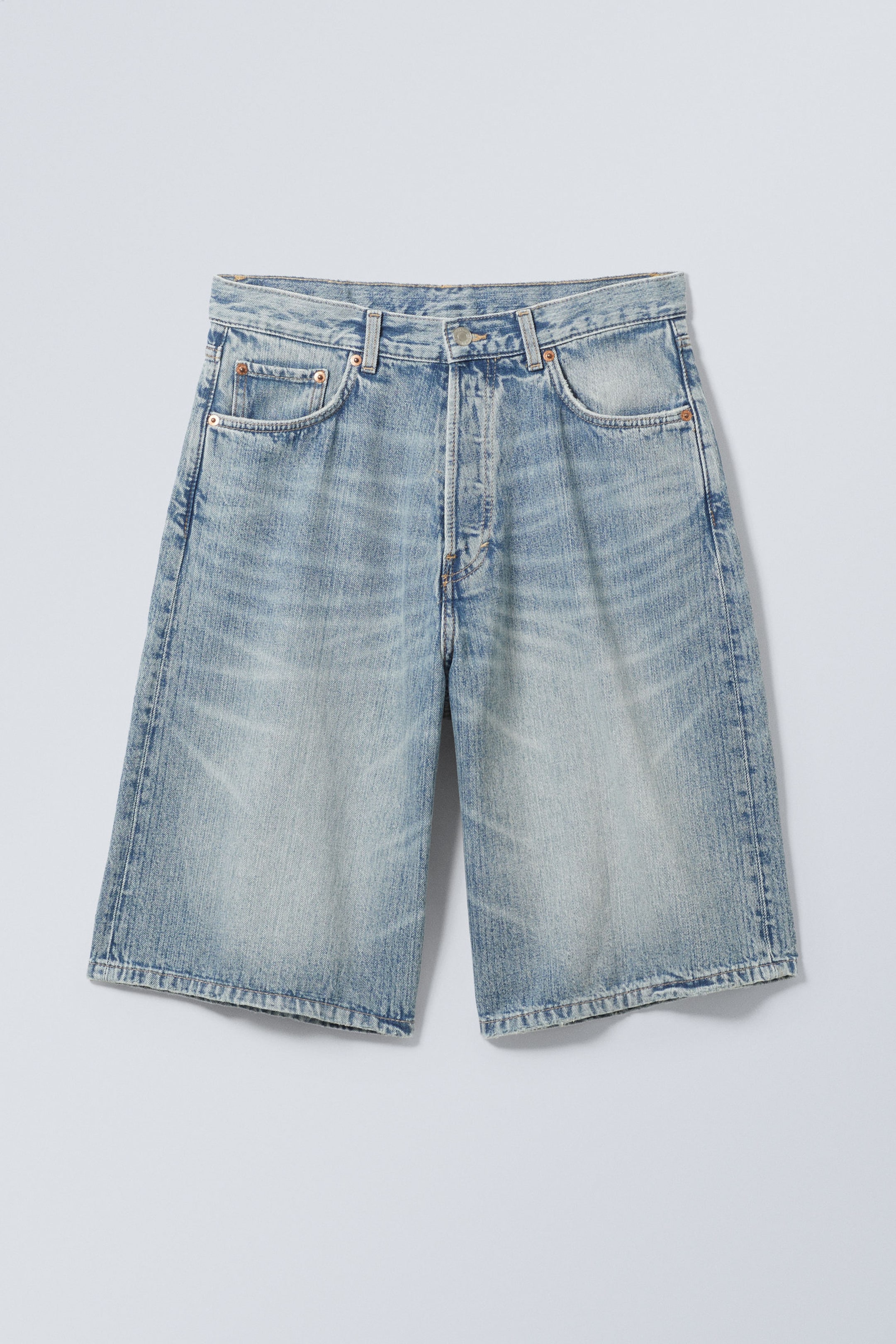 Blue Stream - Medium Blue - Astro Denim Loose Baggy Shorts - 8