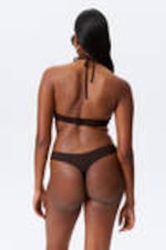 Dark Brown - V-Shaped Thong Bikini Bottoms - 3