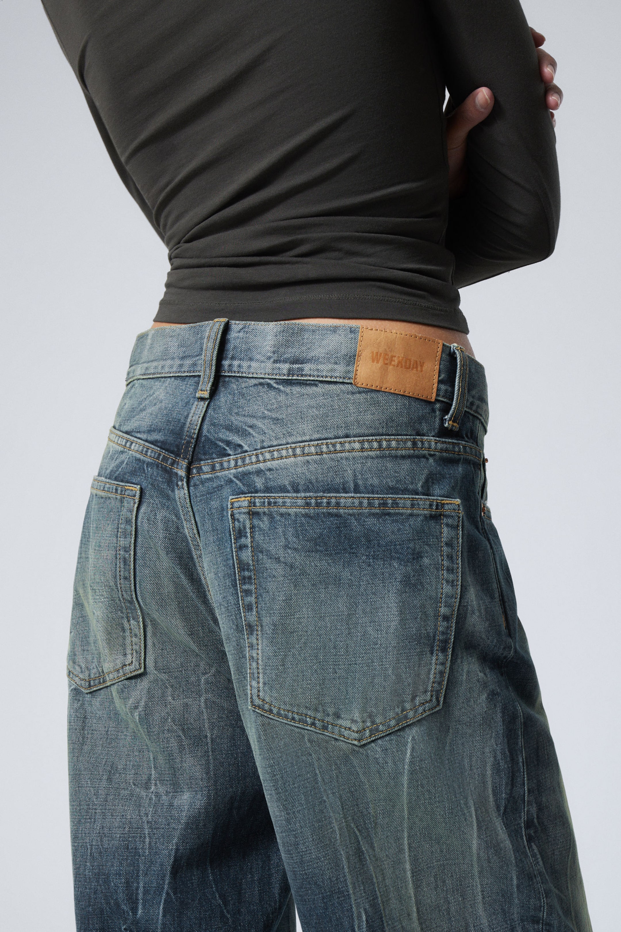 Gasoline Blue - Medium Blue - Galaxy Loose Straight Leg Jeans - 9