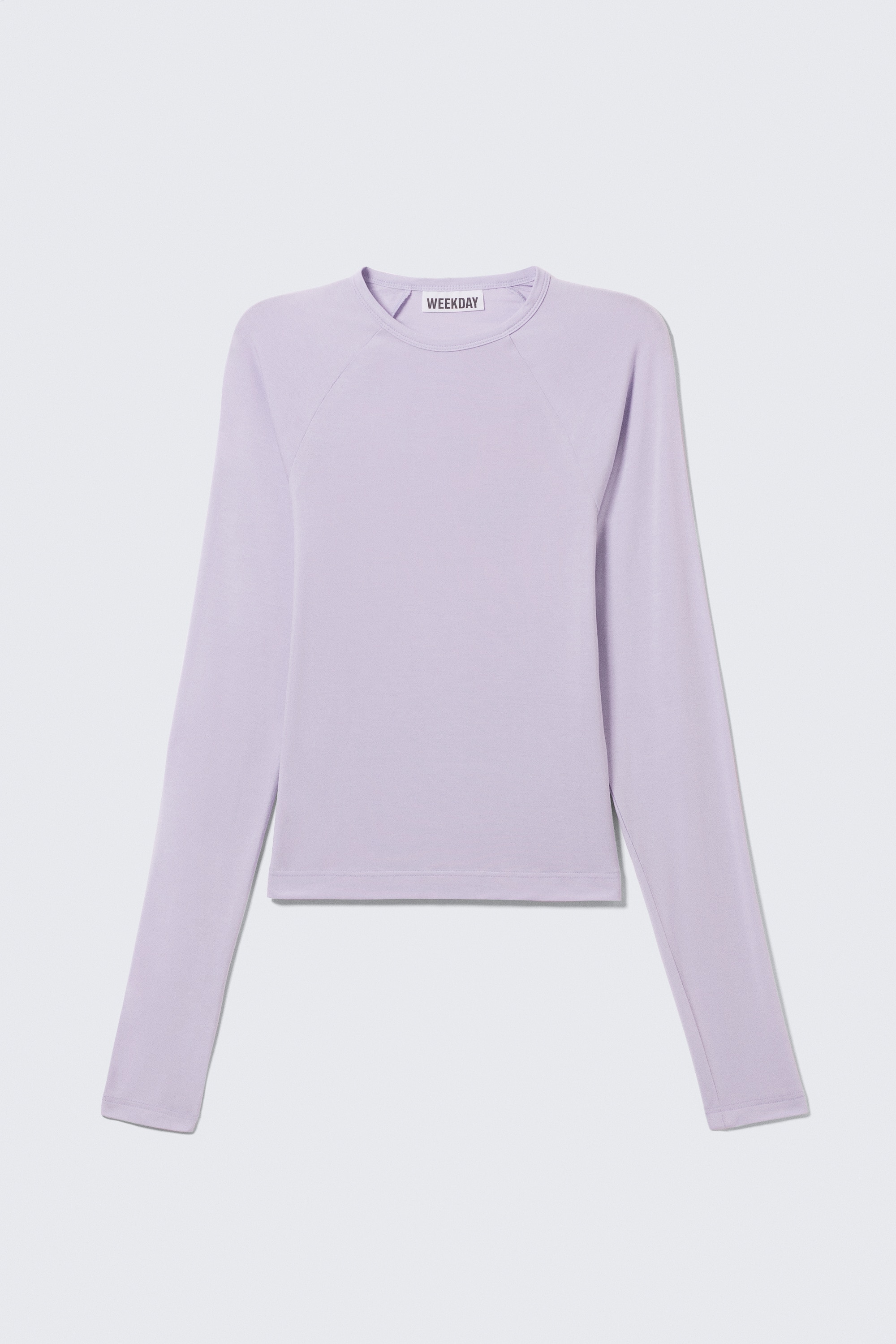 Haut ajusté à manches raglan - Violet clair/Gris foncé/Blanc