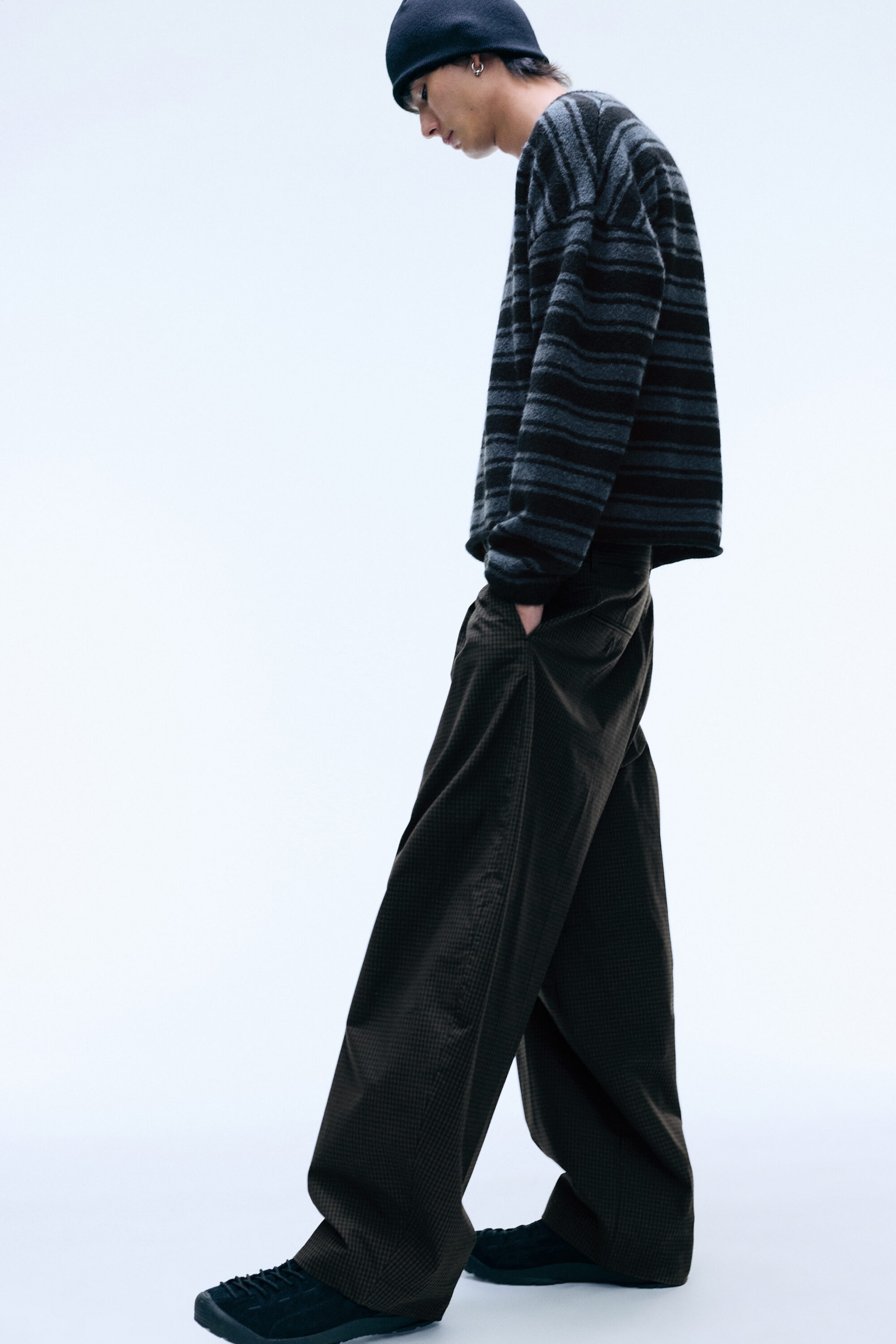 Braun kariert - Felix Barrel-Chinohose - 2
