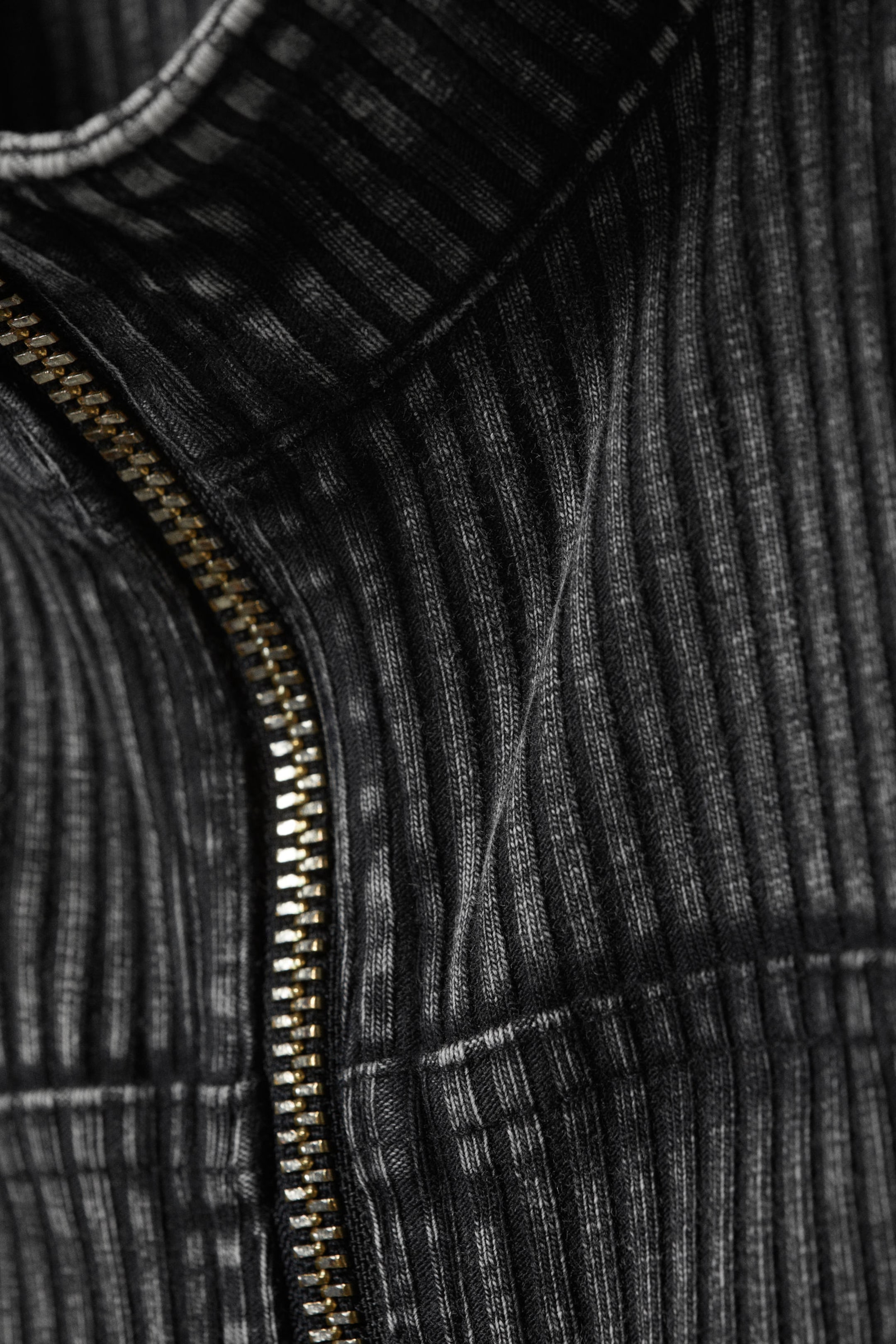 Washed Black - Washed Cotton Zip Top - 1
