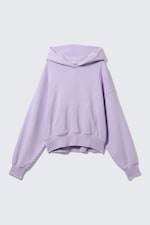 Washed Light Purple - Boxy Cotton Fleece Hoodie - 5