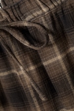 Donkerbruin geruit - Wijde flanellen pyjamabroek - 6