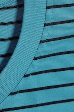 Türkis/Schwarz gestreift - Boxy Longsleeve aus Baumwolle - 4