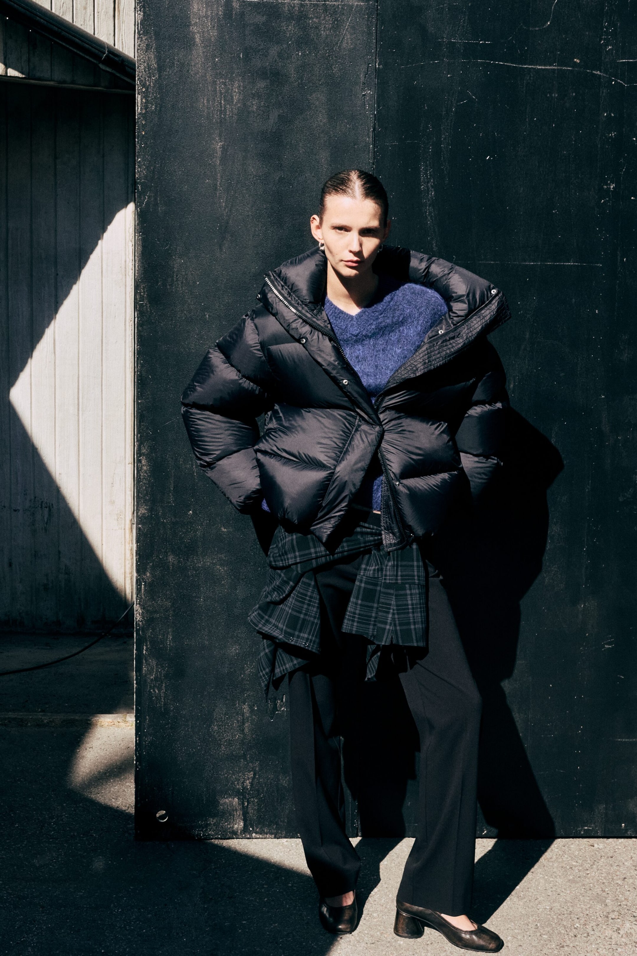 Noir - Doudoune oversize en duvet recyclé - 1