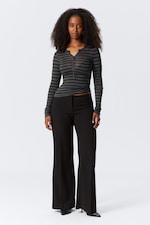 Black - Mid Rise Flared Suiting Trousers - 0