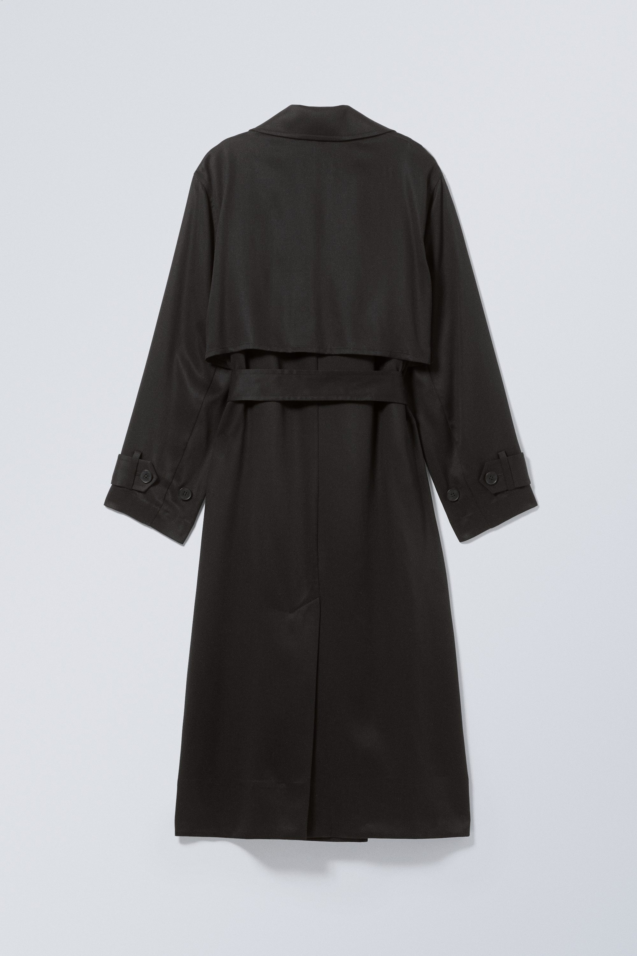 Black - Evelyn Relaxed Lyocell Trench Coat - 1