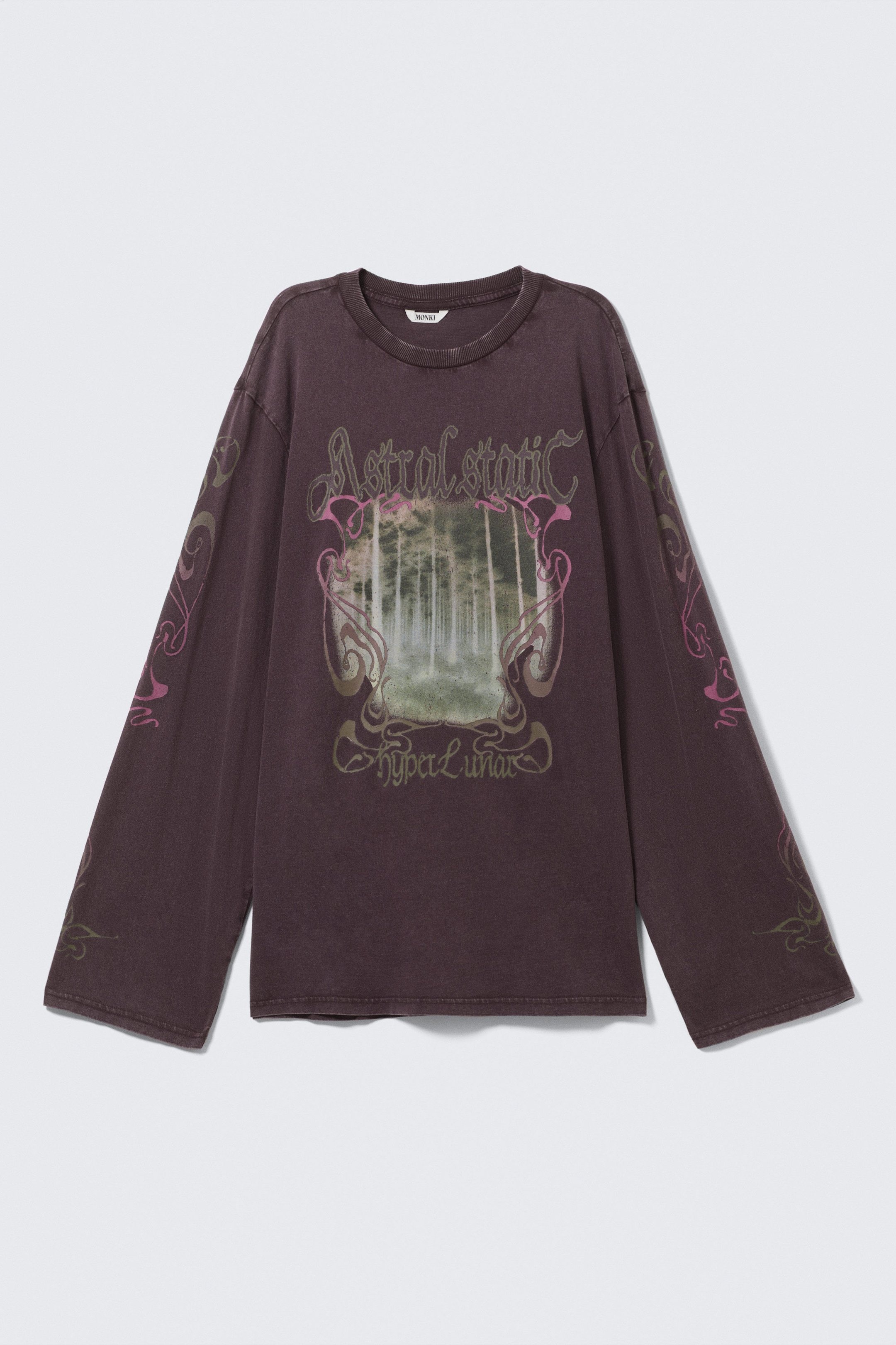Dark Purple - Hyper Lunar - Bedrucktes Longsleeve-Shirt aus Baumwolle - 3