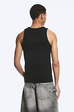 Noir - Débardeur côtelé classique - 2