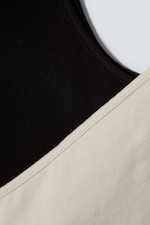 Schwarz/Beige - 2er-Pack One-Shoulder-Trägertop Cindy - 1