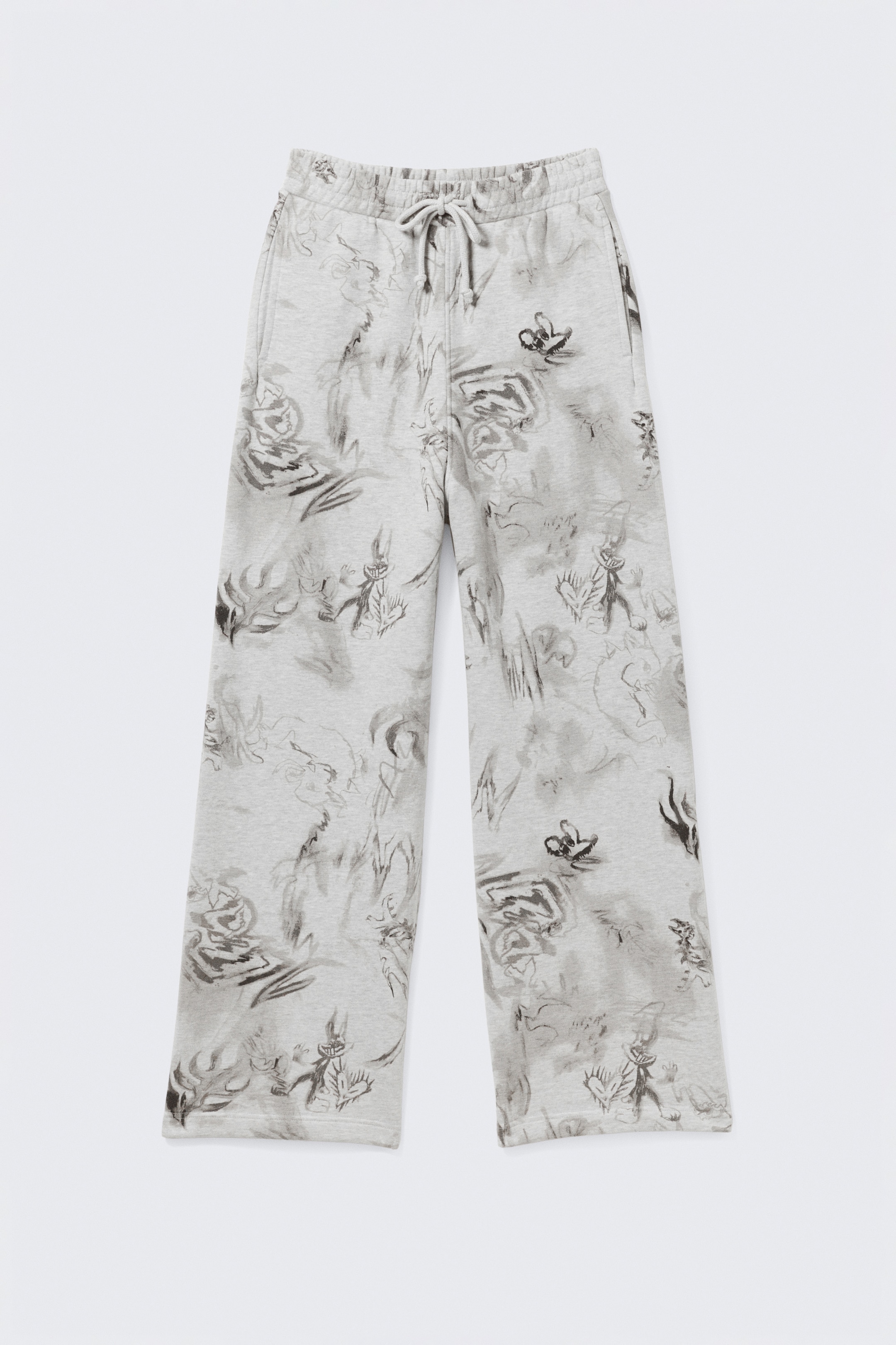 Agrandir l'image: Pantalon de survêtement en coton - Gris chiné - Imprimé griffonnage - HOMME | H&M BE 4