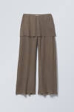 Dunkles Graubraun - Fließende Rockhose in Distressed-Look - 0