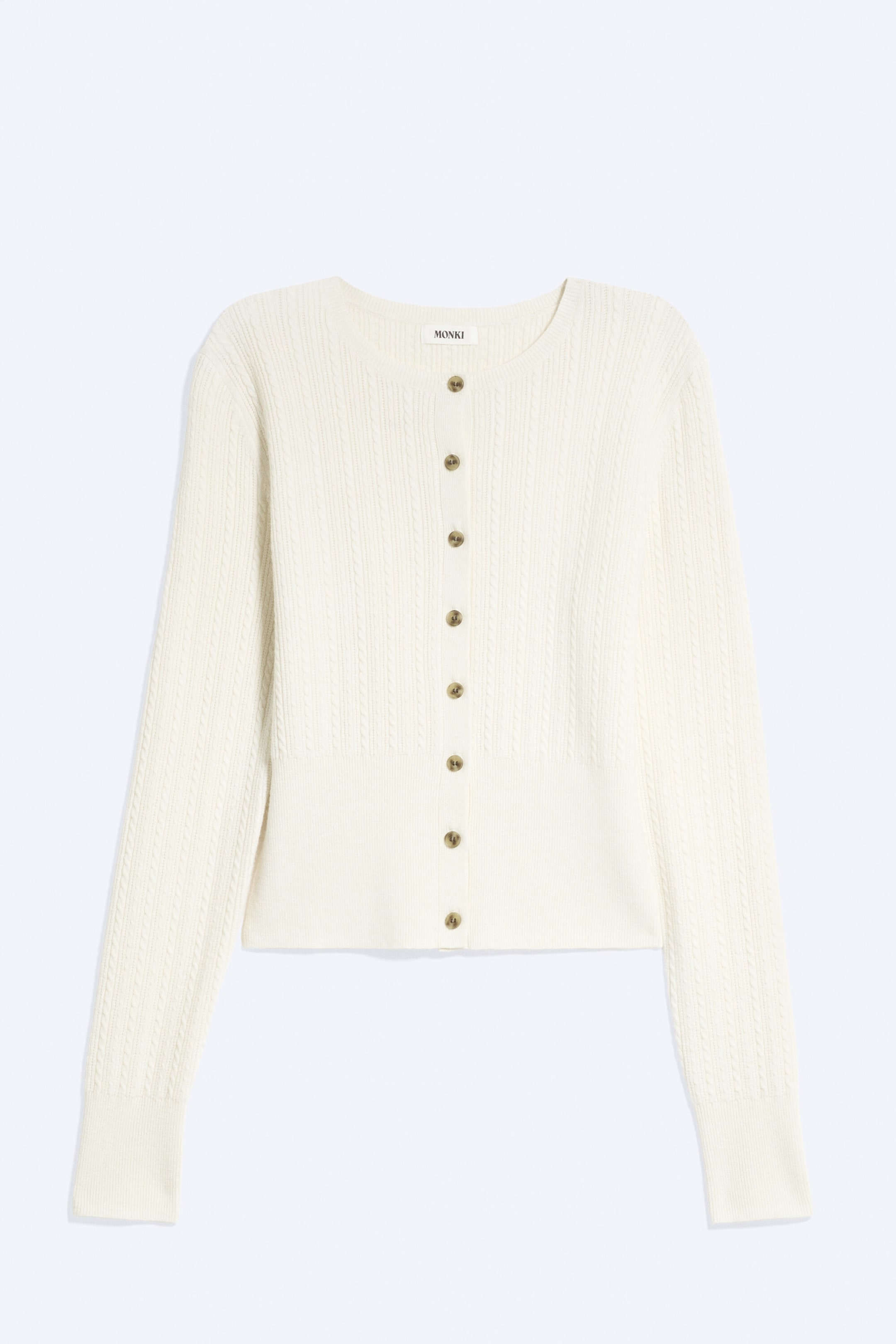 Beige - Cable-Knit Wool-Blend Cardigan - 4
