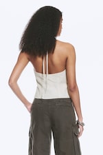 Beige clair - Haut dos nu col V ripstop - 3