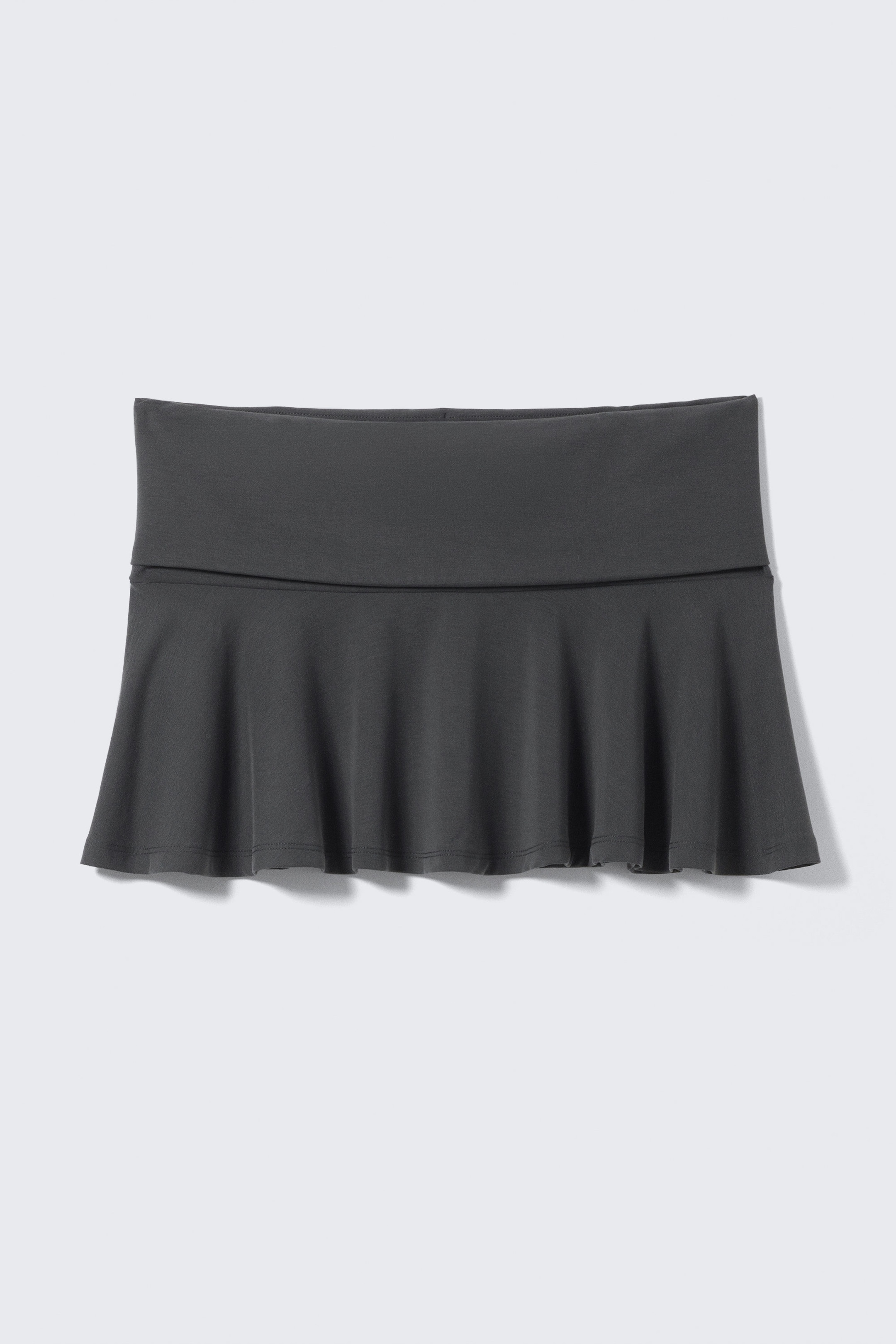 Black - Flared Mid-Rise Mini Skirt - 1