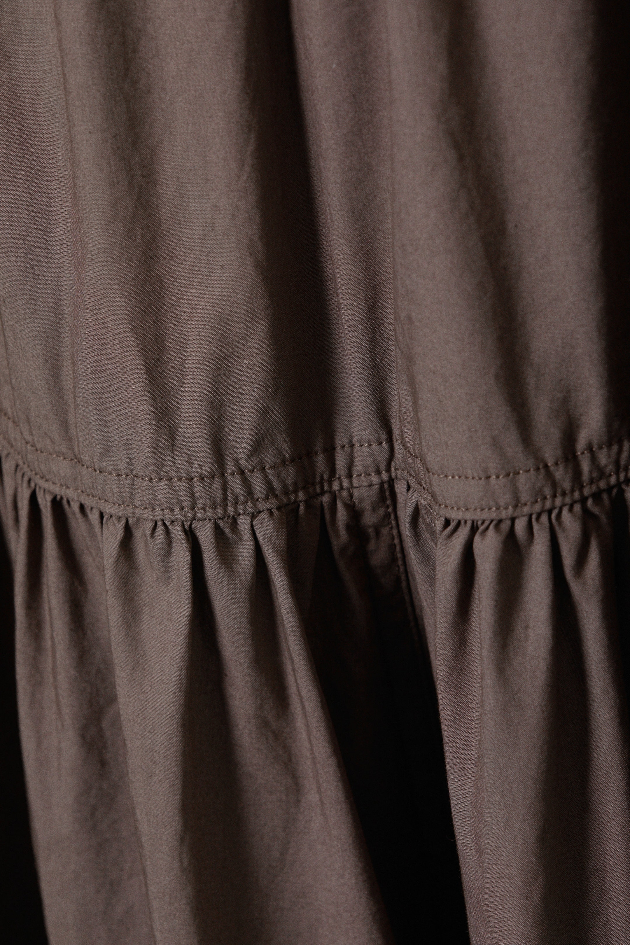 Dunkles Graubraun - Maxirock aus Baumwolle - 1