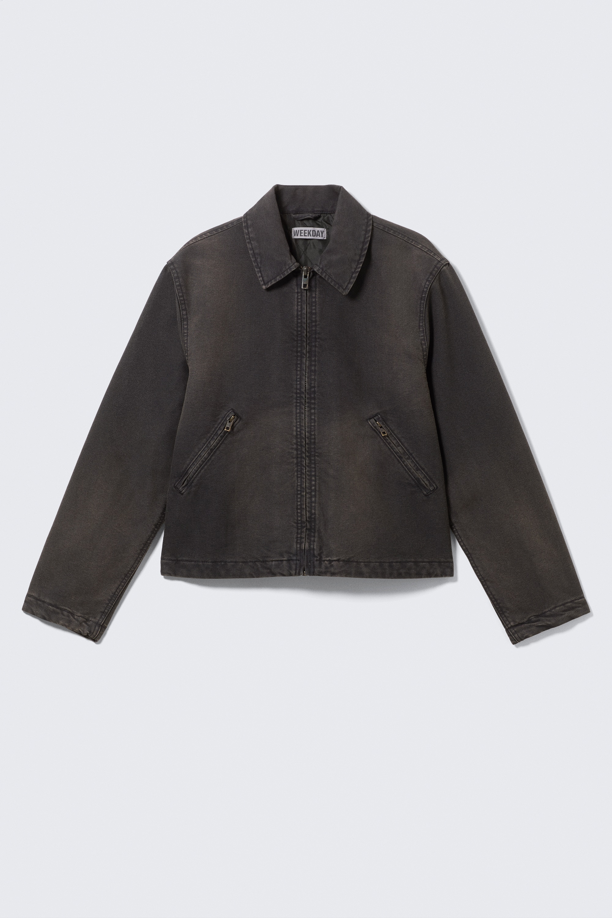 Volná boxy bunda na zip - Černá/Béžová