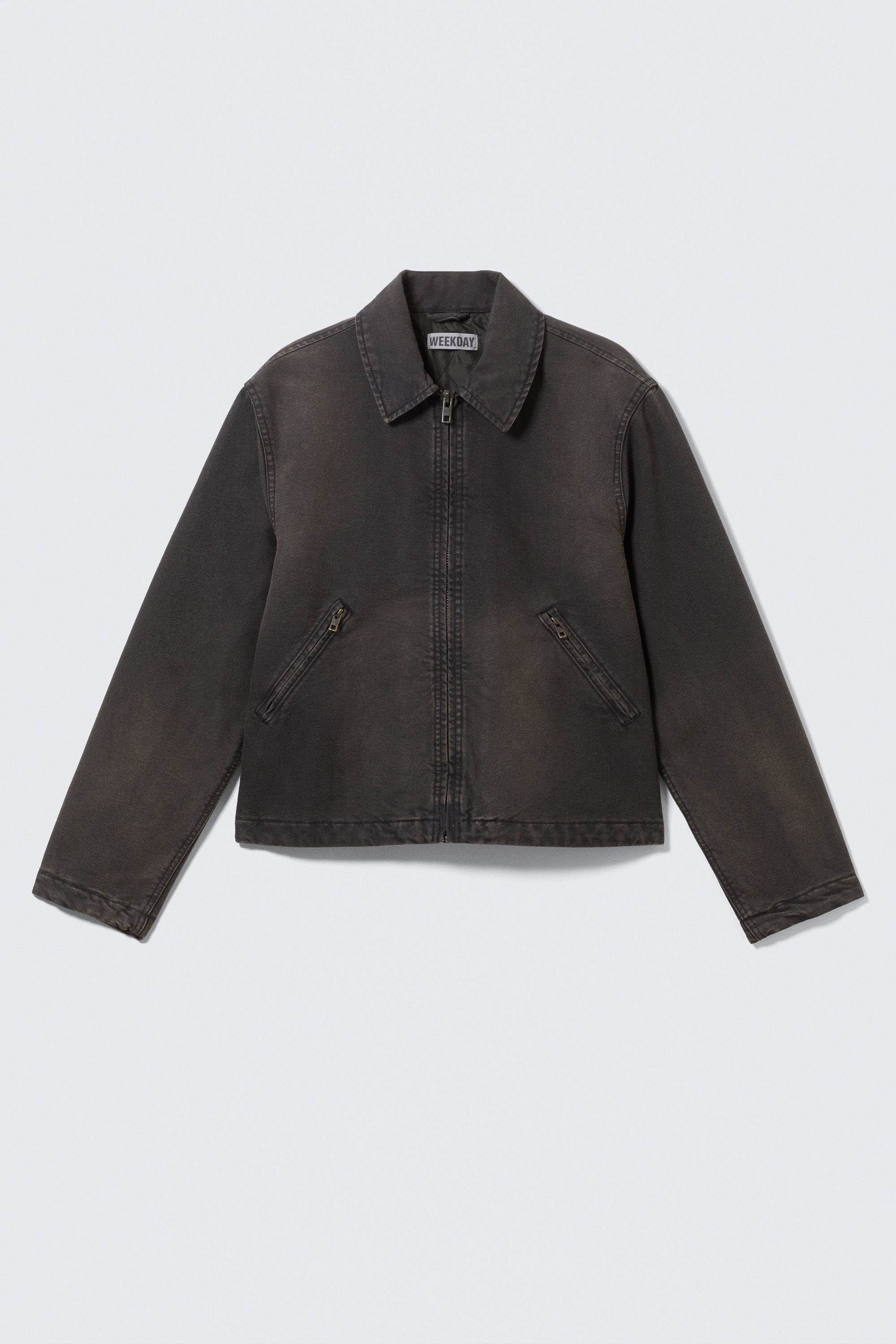 Schwarz - Locker geschnittene, kastige Zip-Jacke - 4