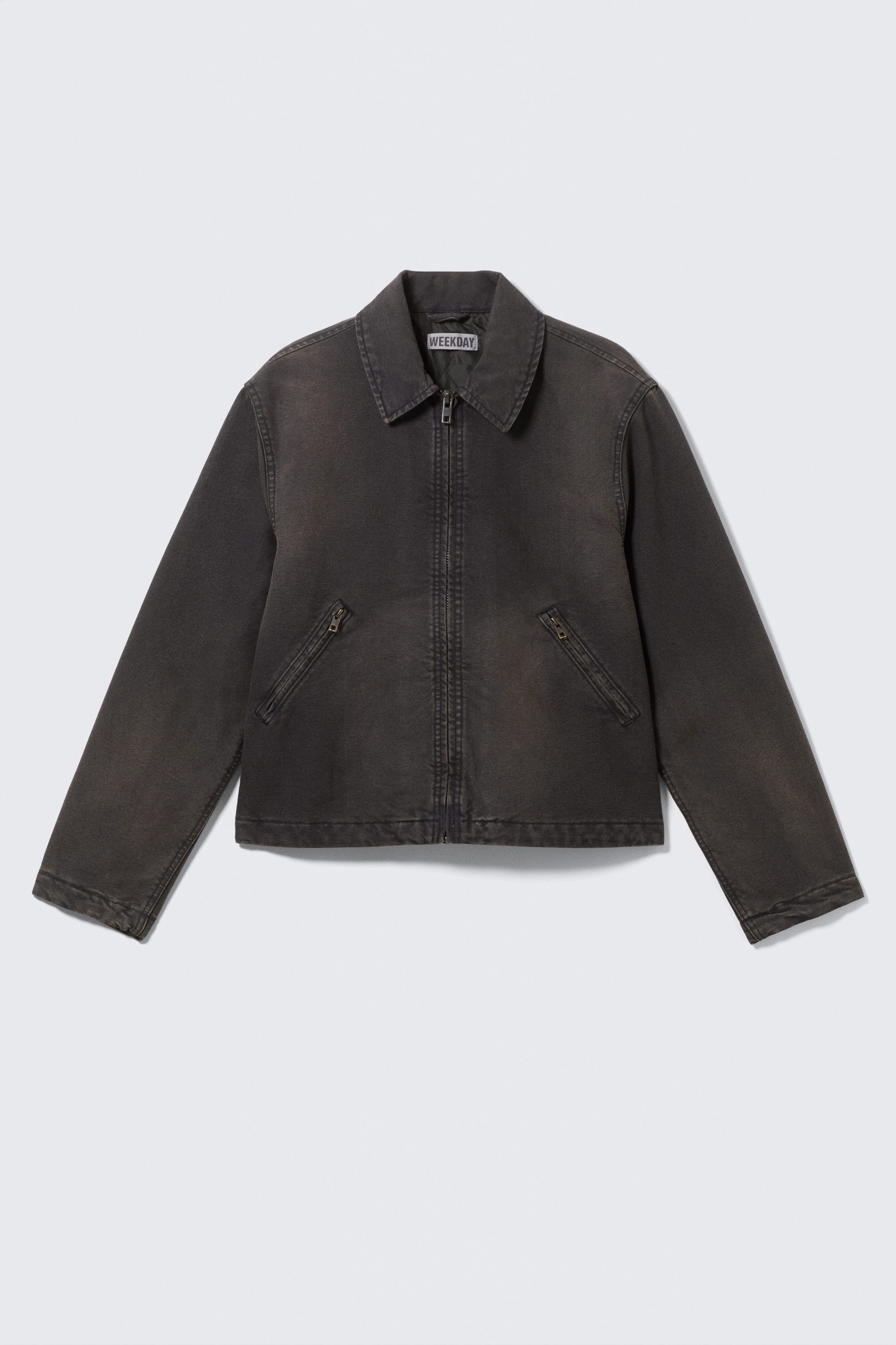 Schwarz - Locker geschnittene, kastige Zip-Jacke - 4