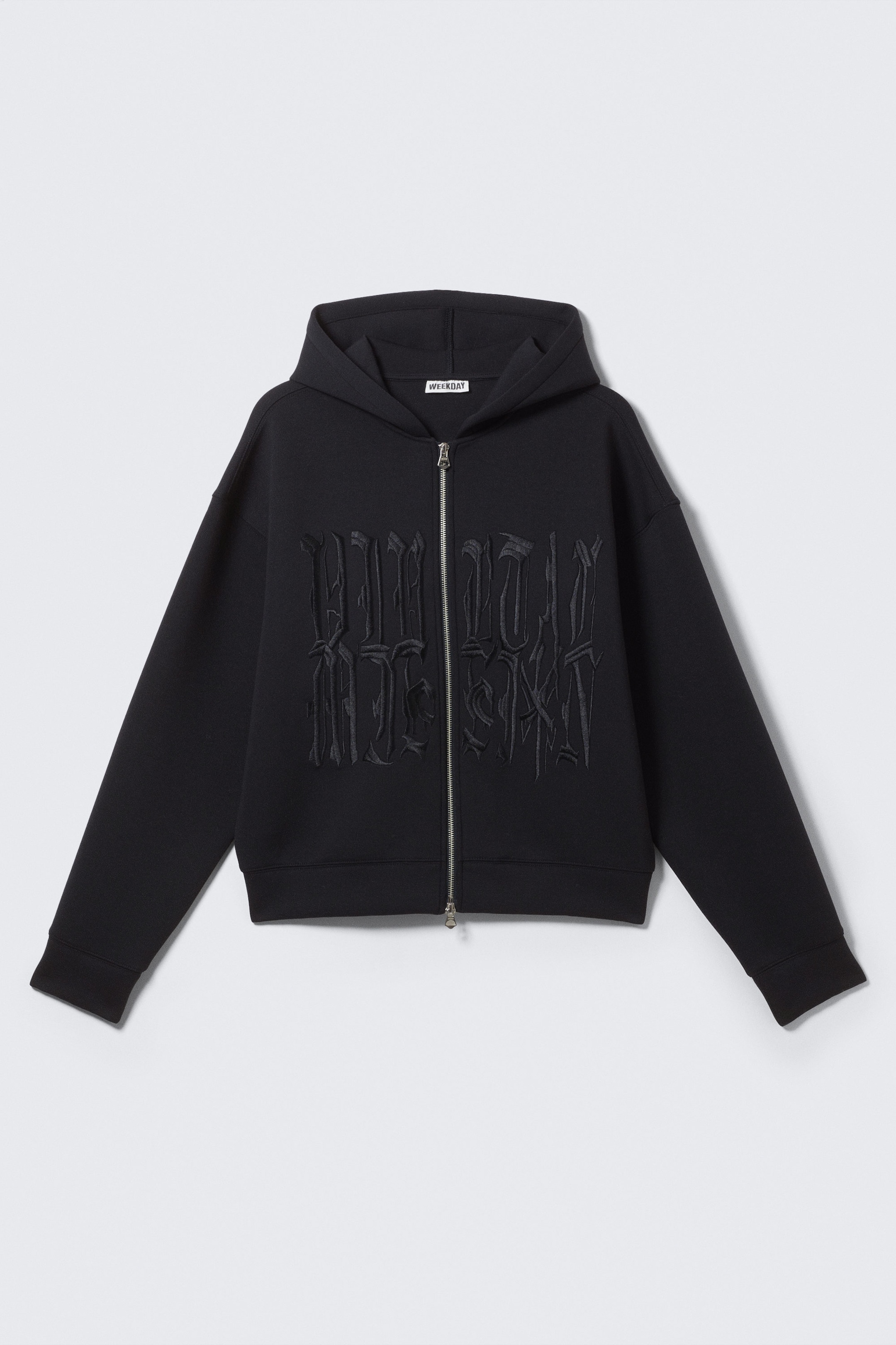 Dark Navy Blue - Simon Graphic Scuba Zip Hoodie - 0
