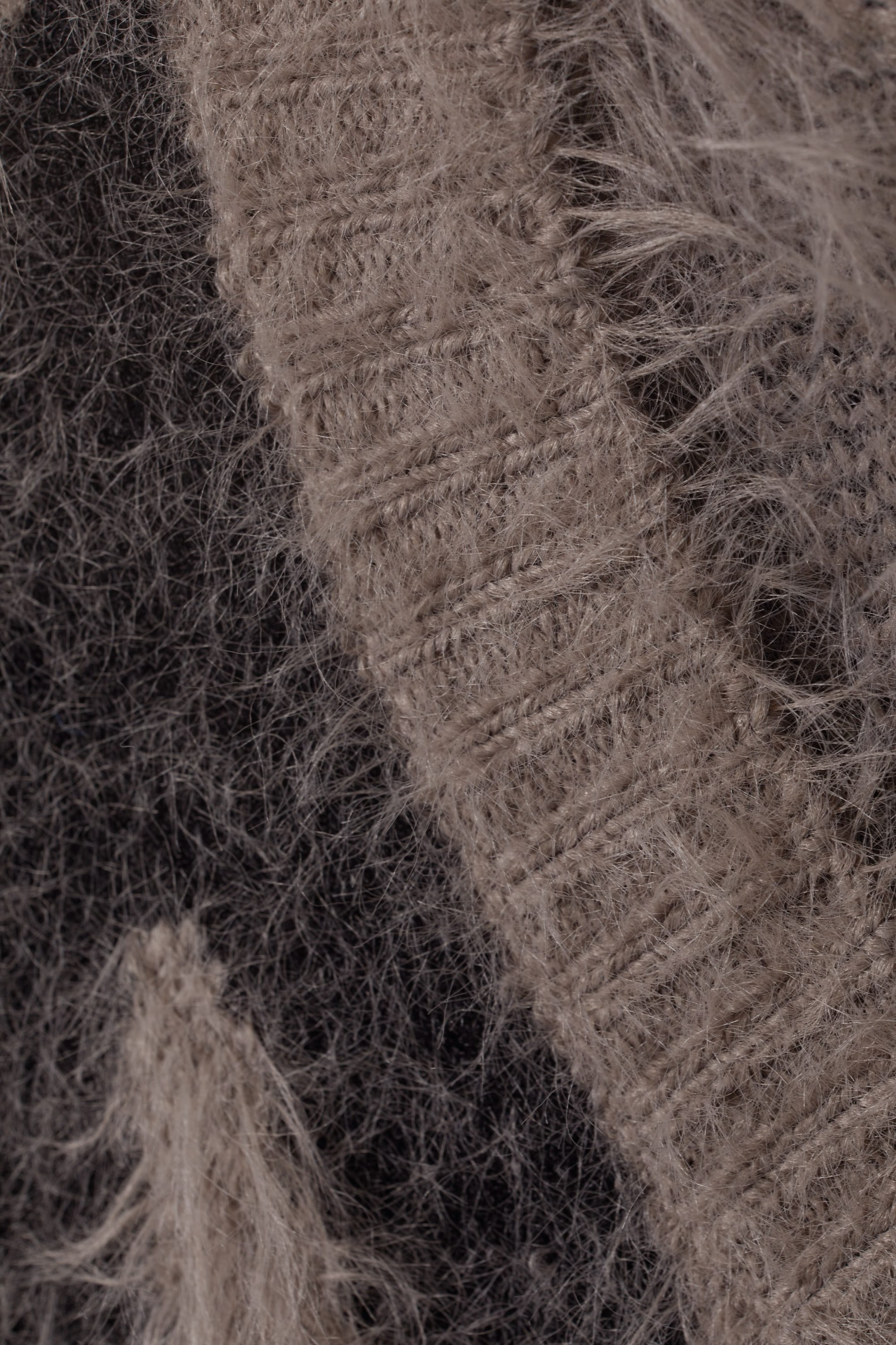Black & mauve - Cora Hairy V-neck Sweater - 1