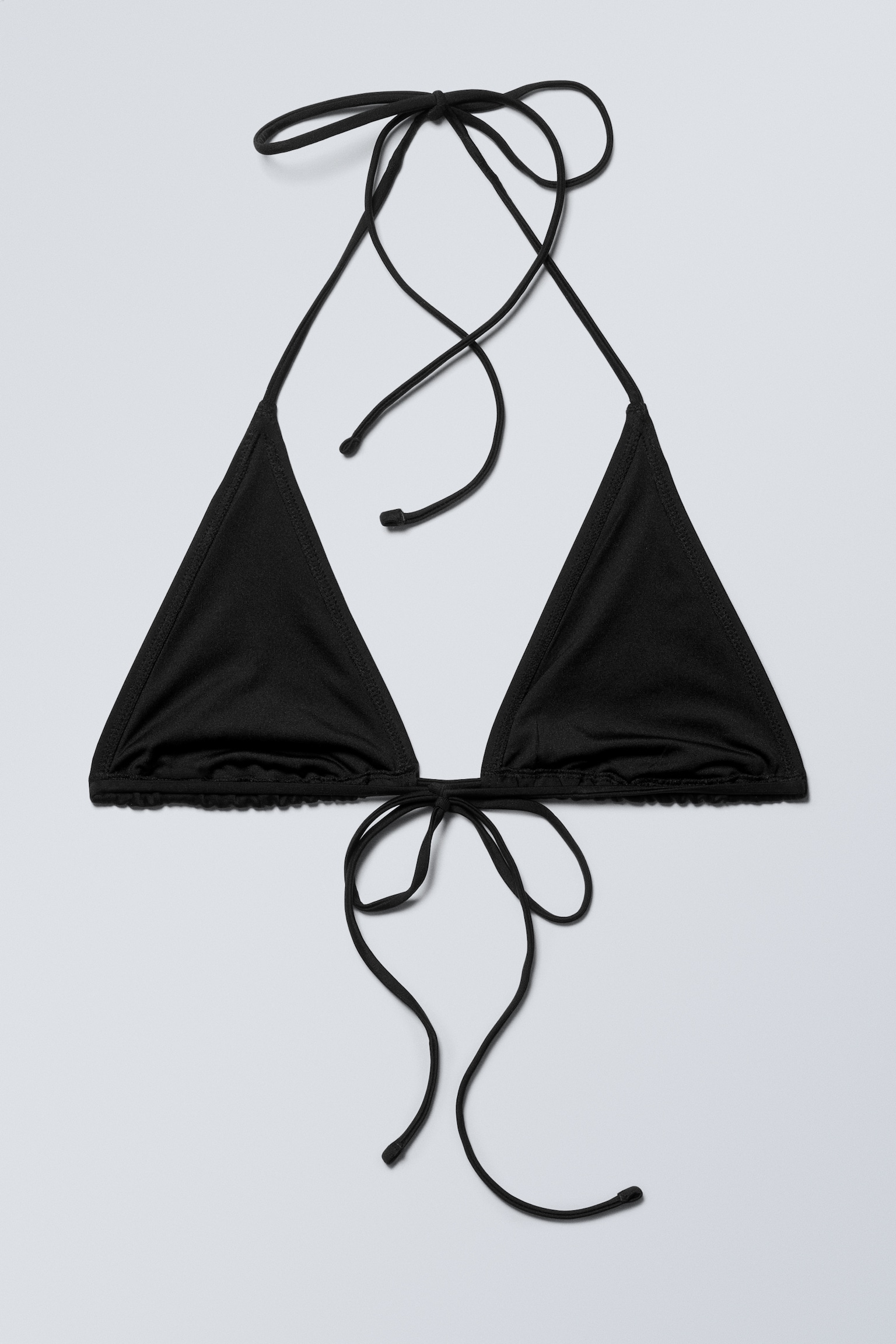 Strappy Triangle Bikini Top - Black/Bright Blue/Light Blue