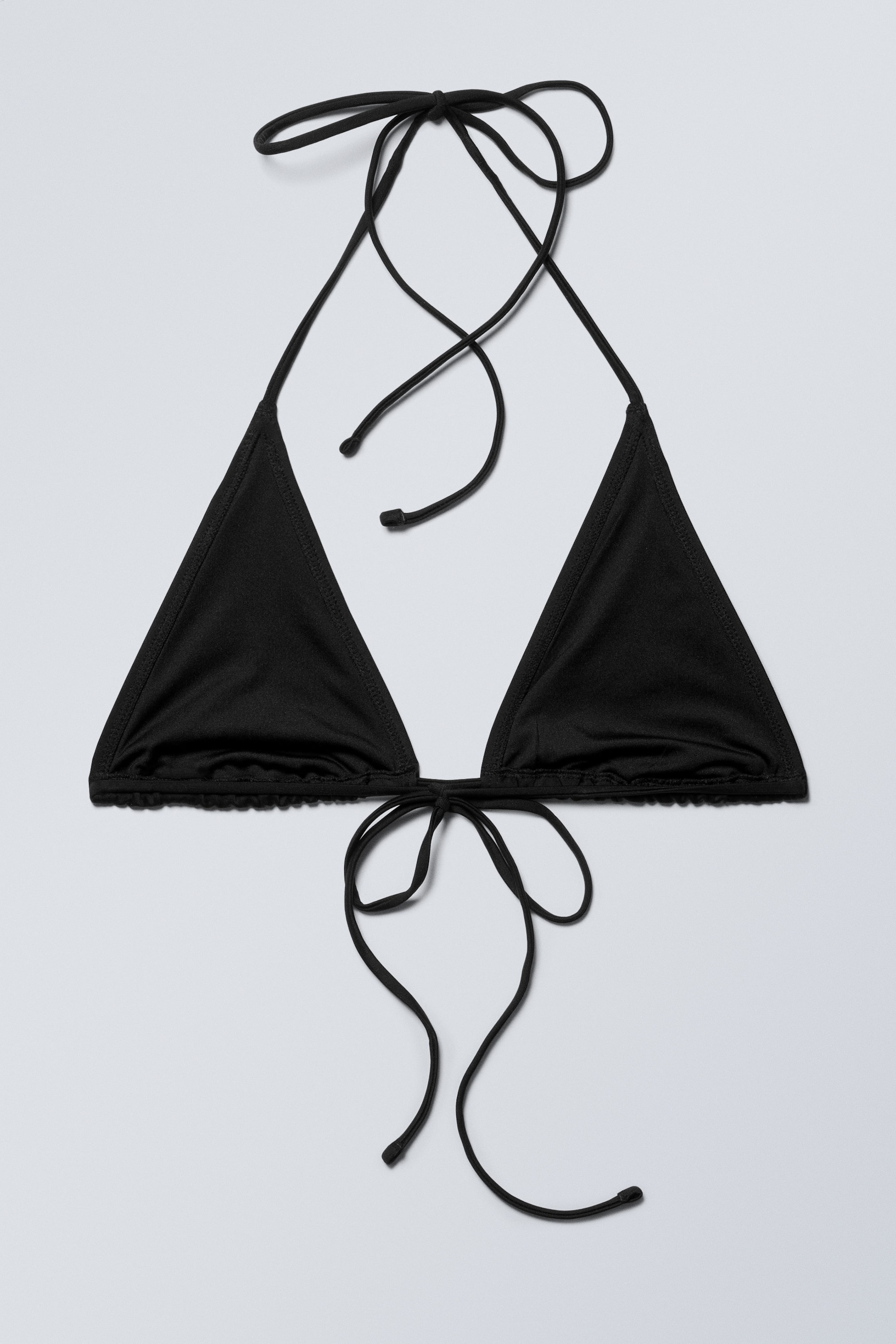 Black - Strappy Triangle Bikini Top - 4
