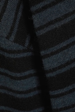 Svart/Blå Stripe - Boxy strikkegenser - 1