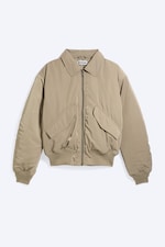 Gedecktes Taupe - Wattierte Bomberjacke aus Twill - 4