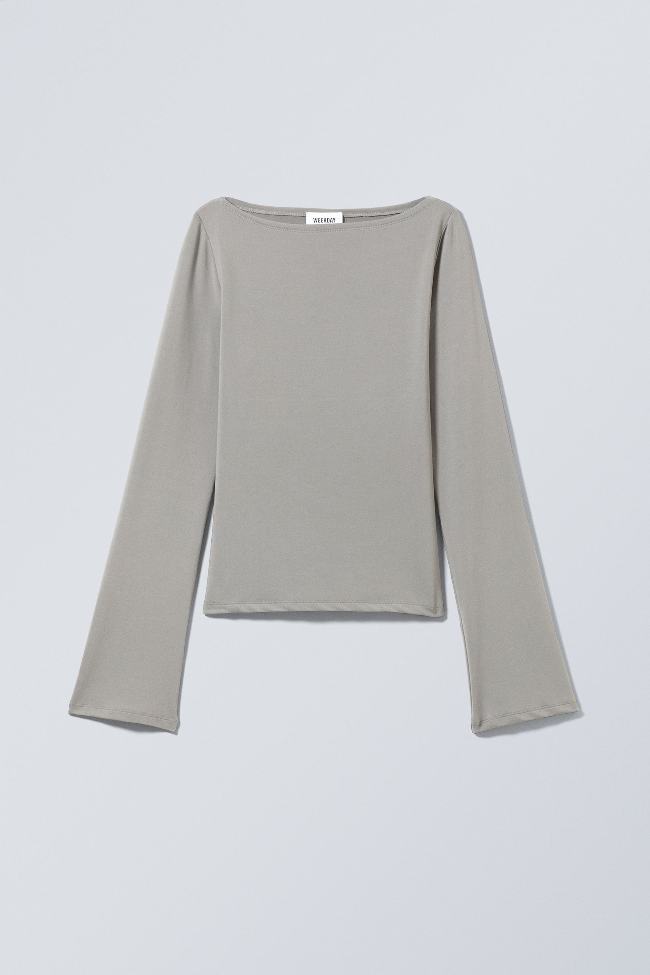 Grau - Langarmshirt mit U-Boot-Ausschnitt Annie - 0