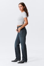 Deep Sea Blue - Dark Blue - Laika Mid Rise Regular Straight Leg Jeans - 2