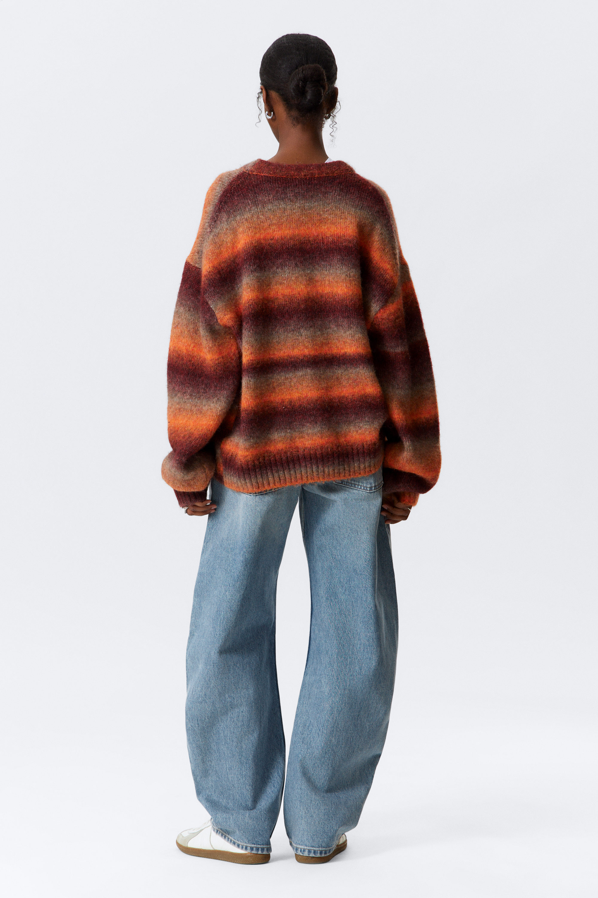 Orange Space Dye - Space-dyed gebreide trui - Loose Fit - 3