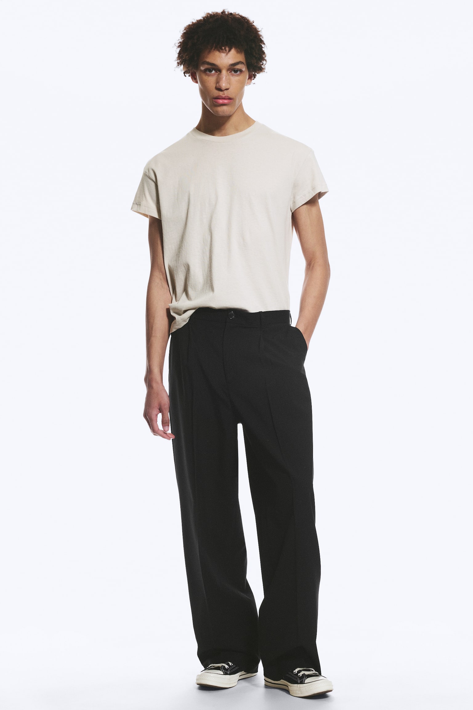 Uno Loose Suit Trousers - Black/Khaki Zöld Melange/Sötétszürke Melange/Beige Melange/Sötét tengerészkék/Sötét Bézs Melange - 1