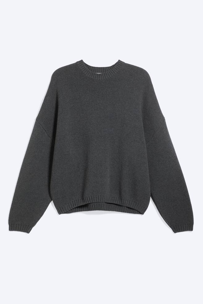 Oversize-Pullover aus schwerer Baumwolle - Dunkelgrau meliert/Schwarz - 1