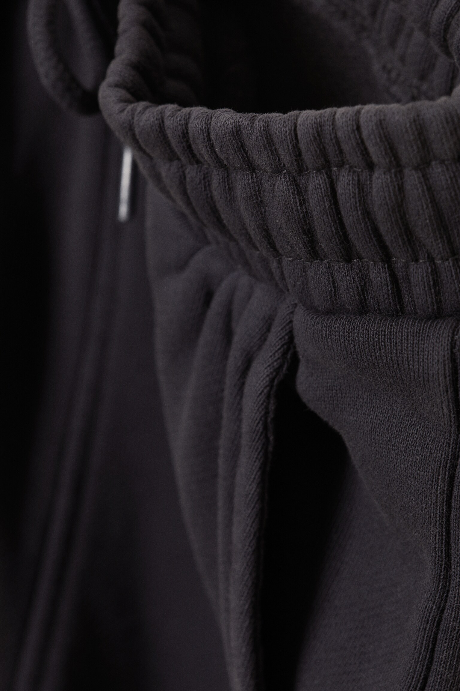 Calções de felpo descontraídos - Azul-escuro com lavagem/Preto/Cinzento sujo claro - 2