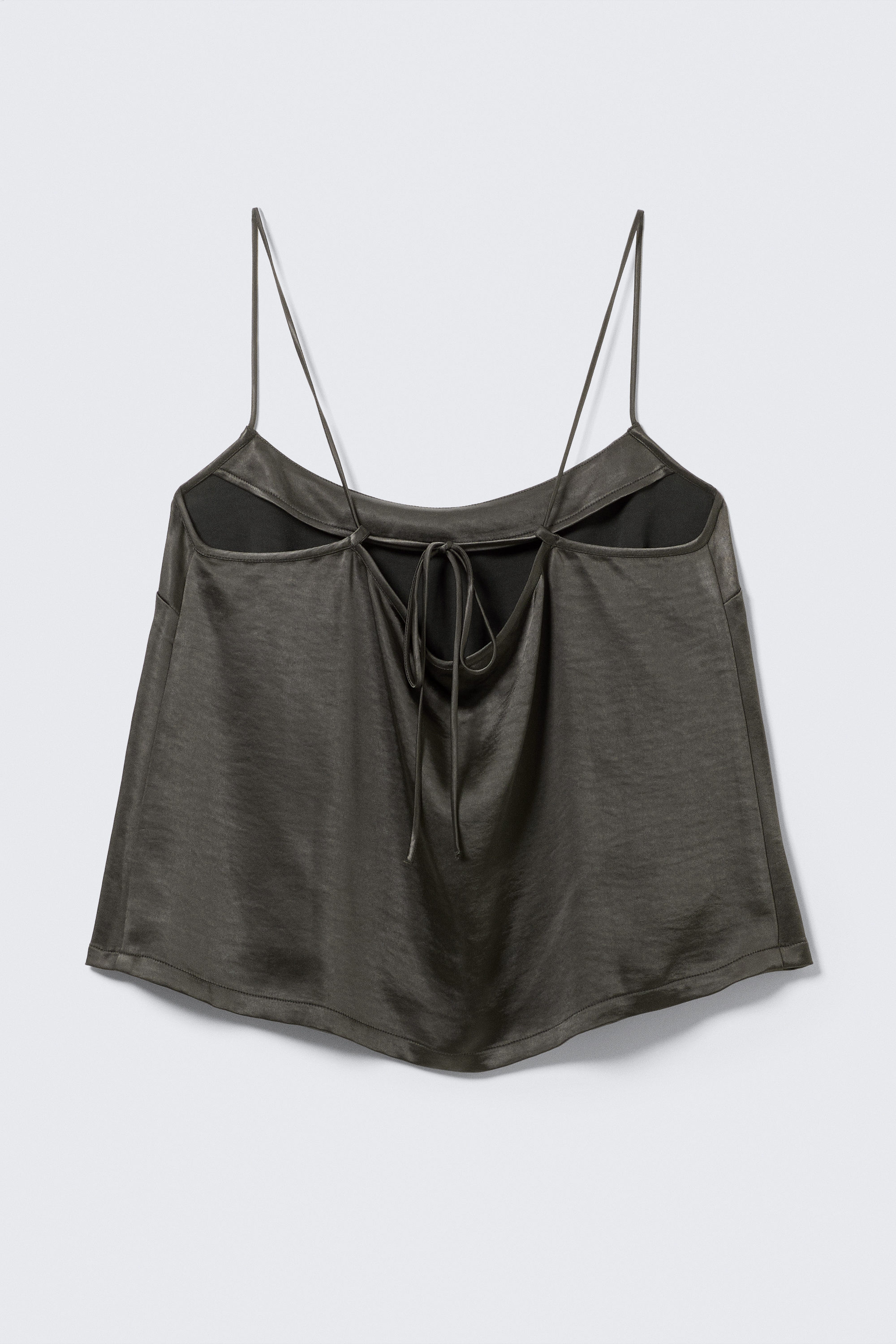 Gewaschenes Dunkelgrau - Pyjama-Top aus gewaschenem Satin - 4