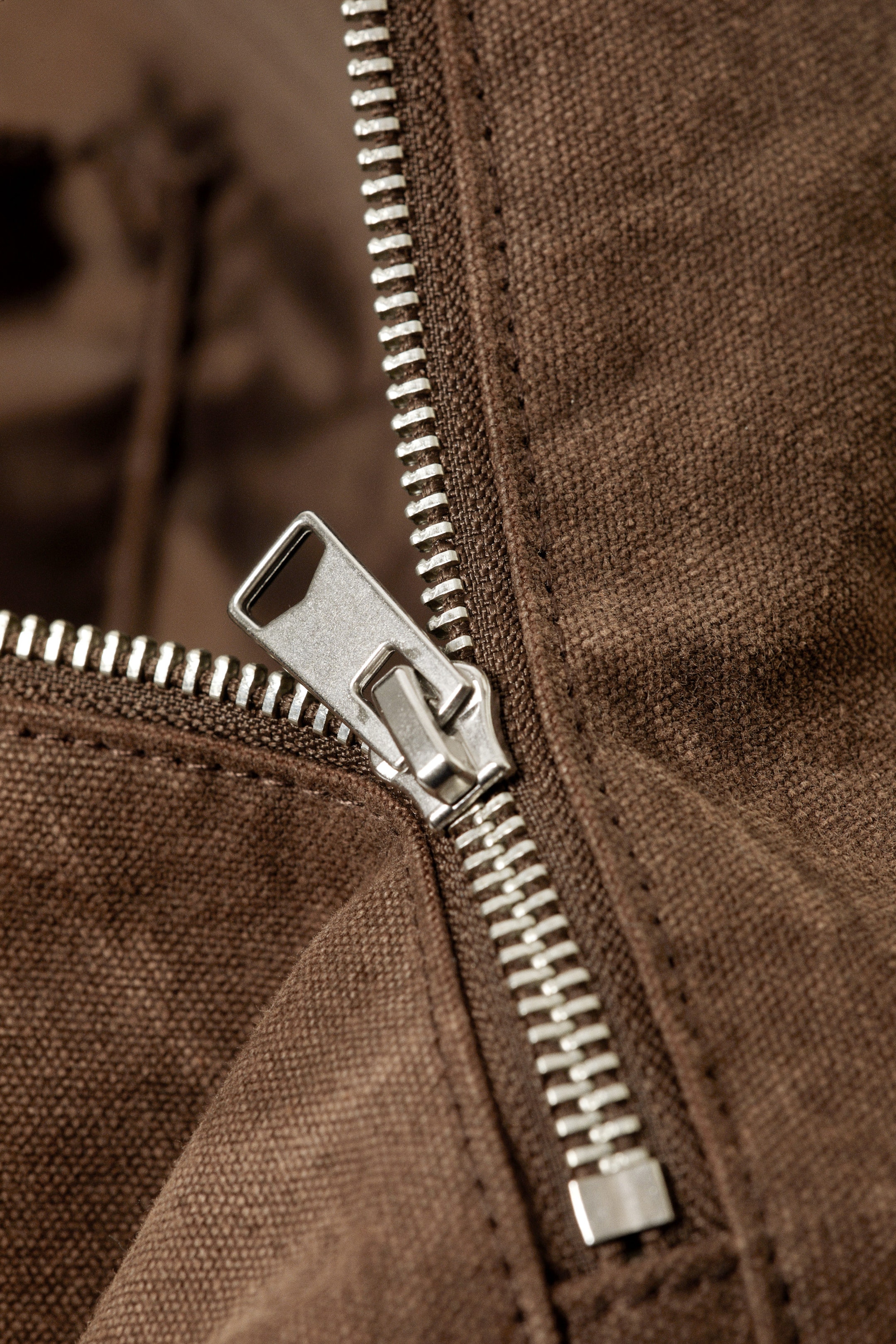 Dark Brown - Washed Cotton Crossbody Bag - 2