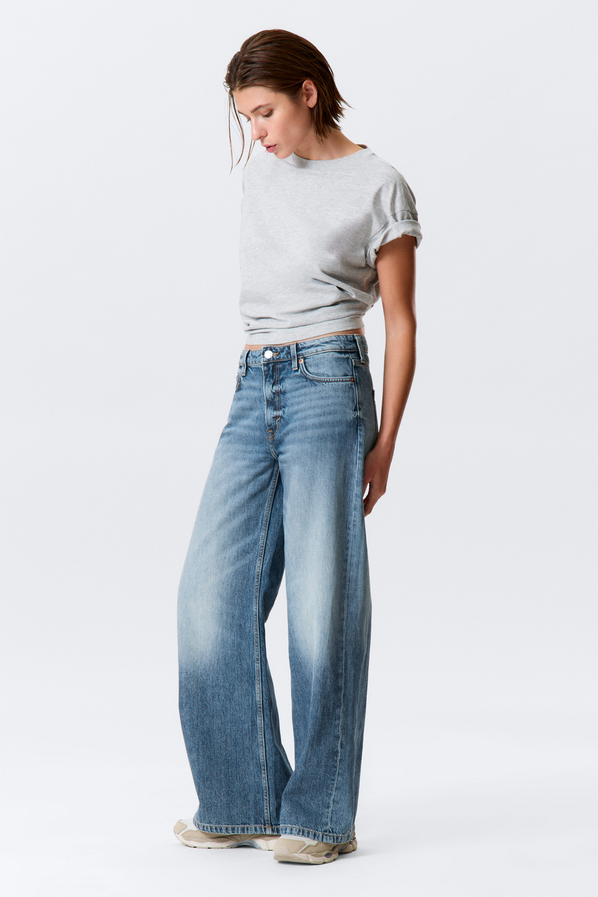 Blue Horses - Mittelblau - Paz Mid Waist Loose Wide Leg Jeans - 5