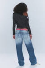 Kite Blue - Medium/Light Blue - Messy Low Rise Regular Straight Jeans - 6