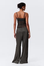 Dark Grey - Lace Pyjama Tank Top - 2