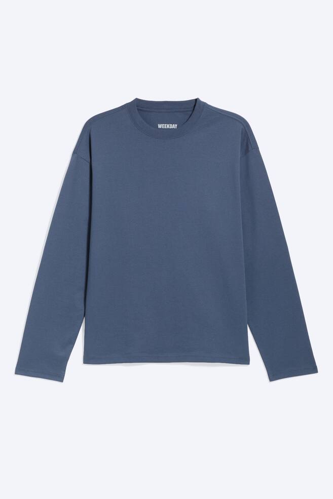 Boxy Longsleeve mit lockerer Passform - Taubenblau/Weiß/Schwarz/Dunkelbraun/Weiß & Navy gestreift/Weiß - Grüne Streifen/Dunkelbraun gestreift/Dunkles Marineblau/Weiß-grau gestreift/Gelb/Blau & weiß gestreift/Weiß - Braune Streifen/Gedecktes Lila/Hellblau/Dunkelgrün/Gestreift in Grün und Weiß - 1