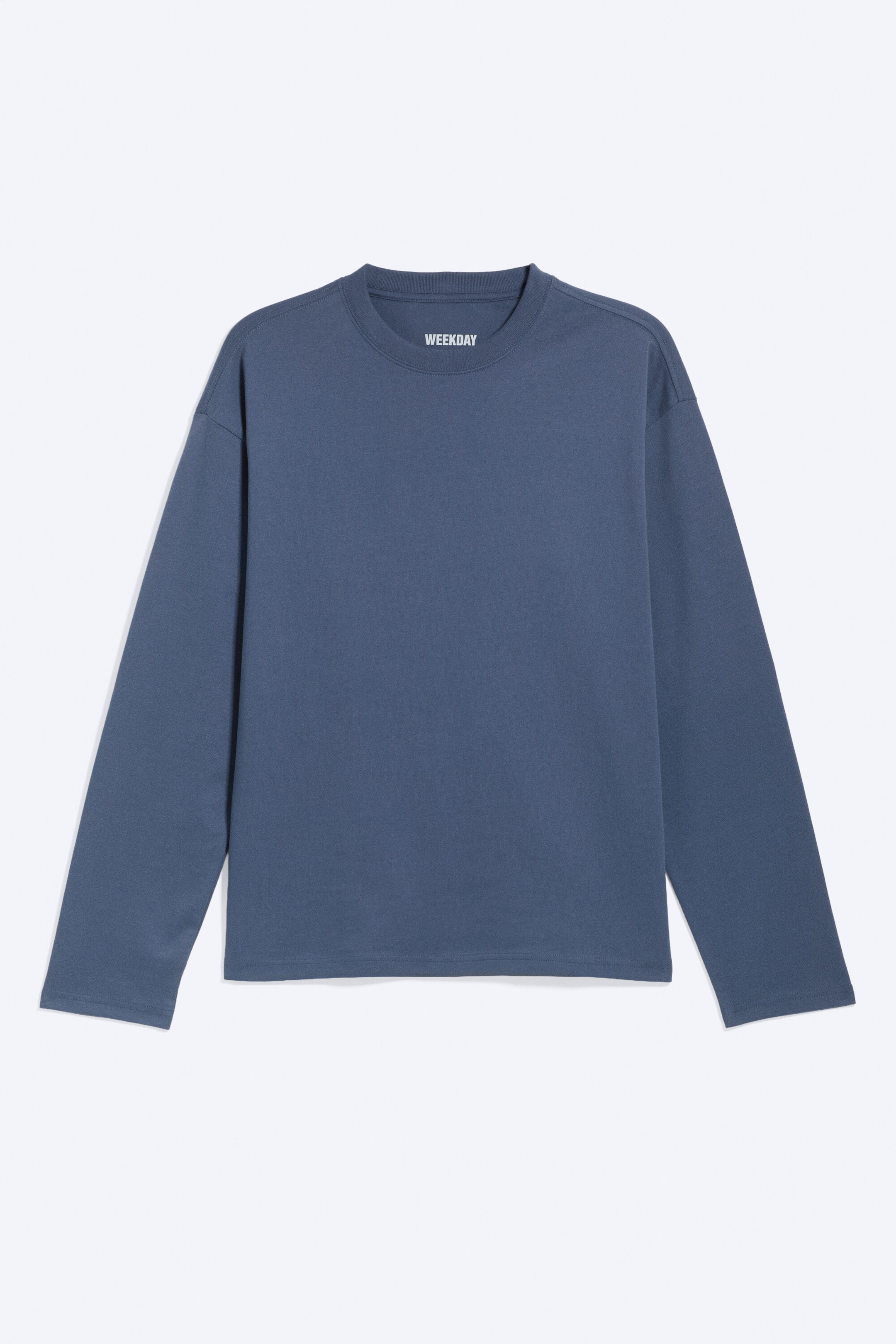 Dusty Blue - Gråblå - Långärmad T-shirt med lös boxig passform - 4