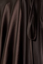 Dark Brown - Asymmetric Wrap Mini Skirt - 5